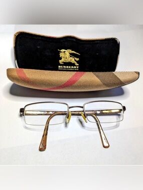 Sale‼️Burberry Vintage Half Rimless Eye Glasses with Case -Authentic